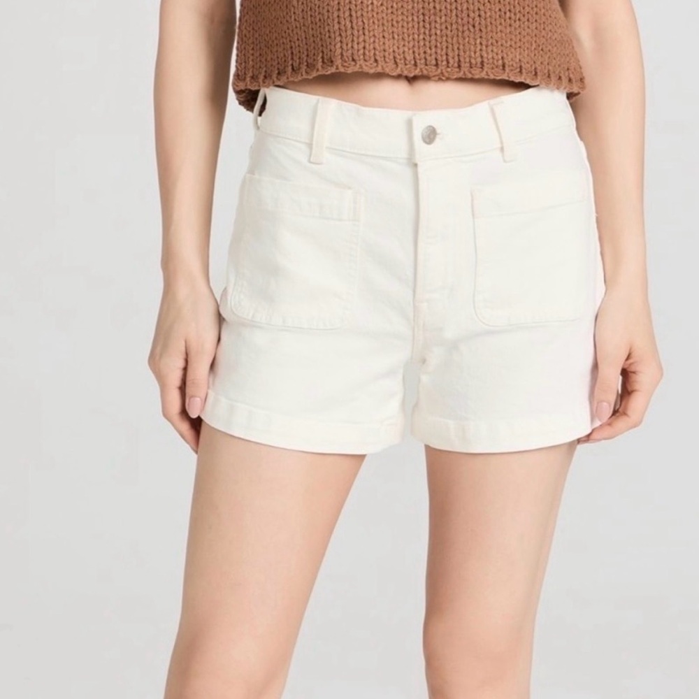 Madewell Cream Denim Utility Shorts